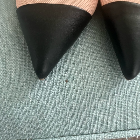 Zara Black and Tan Slingback Heels - Picture 4 of 5